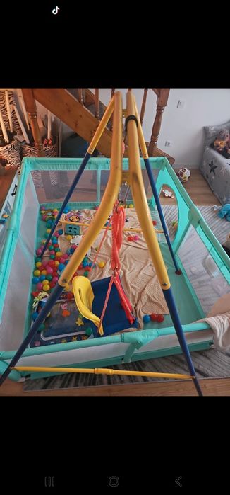 Leagăn interior & exterior copiii cu cadru metalic