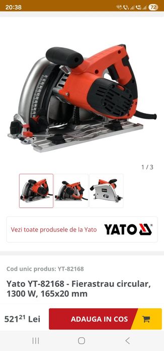 Circular cu Sina de 1,4m Yato