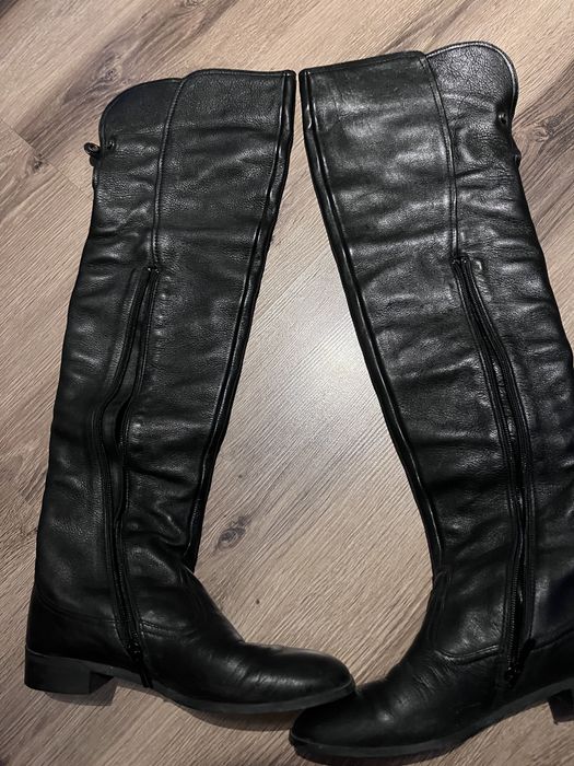 Cizme peste genunchi Zara piele naturala groasa
