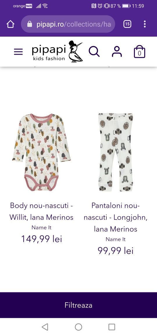 Set body/pantaloni bebe lana merinos