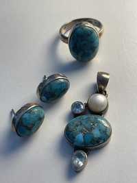 Set bijuterii argint 925 cu pietre semipretioase si perle