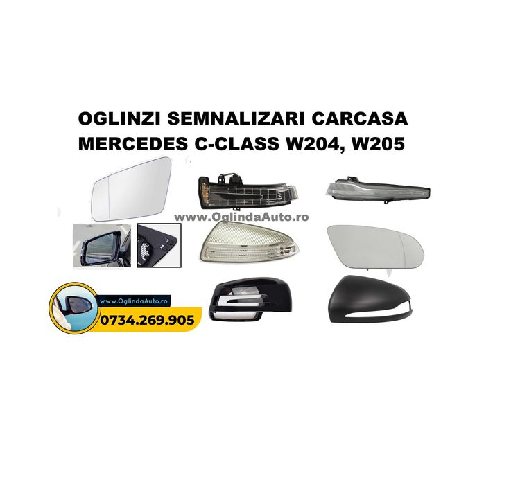Oglinzi MERCEDES C-CLASS W204, W205 sticla, semnal, capac MONTAJ GRATU