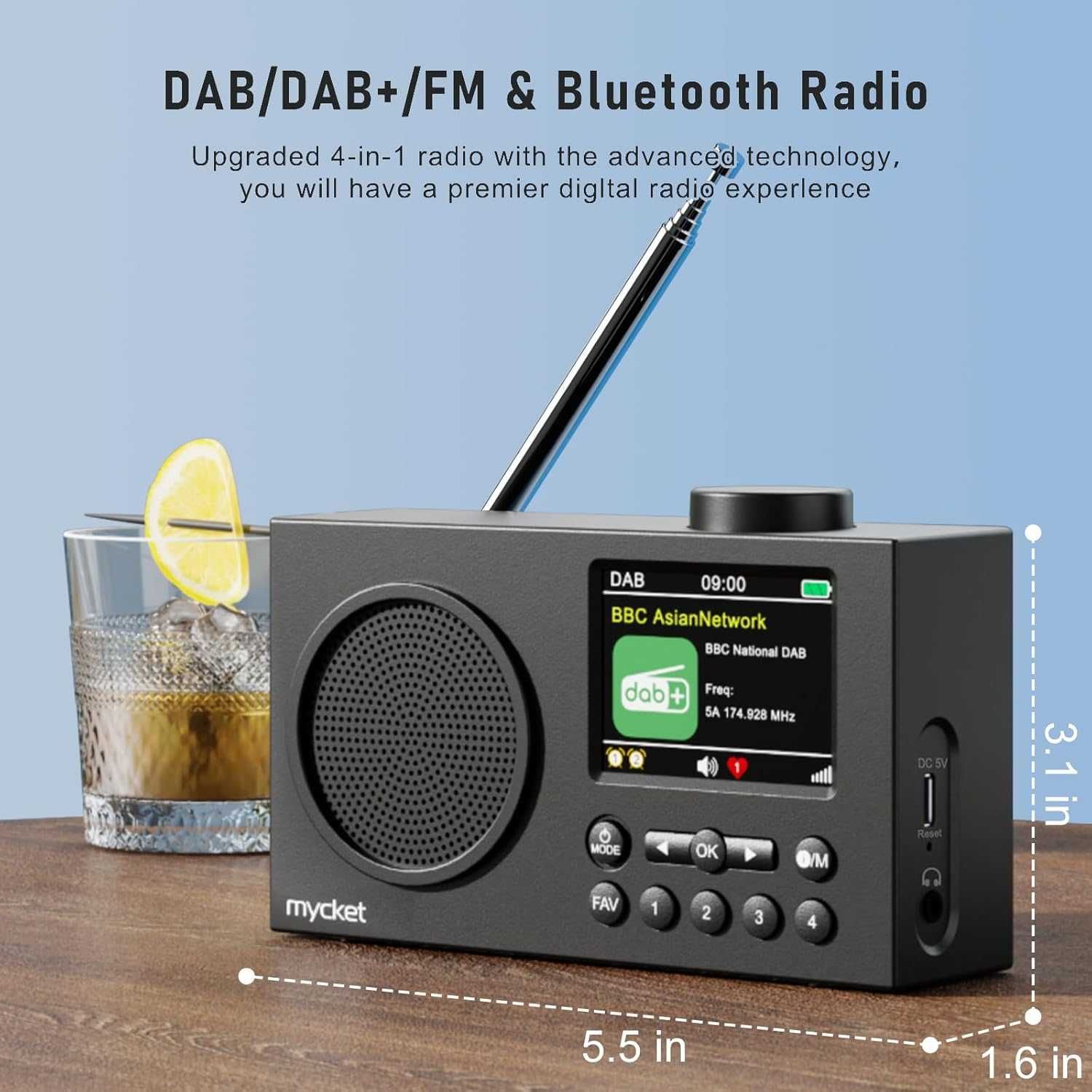 Преносимо DAB радио с Bluetooth,  Mycket