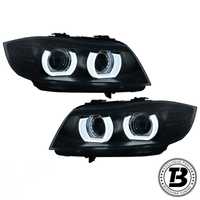 Faruri 3D LED Angel Eyes compatibile cu BMW Seria 3 E90 E91 AFS