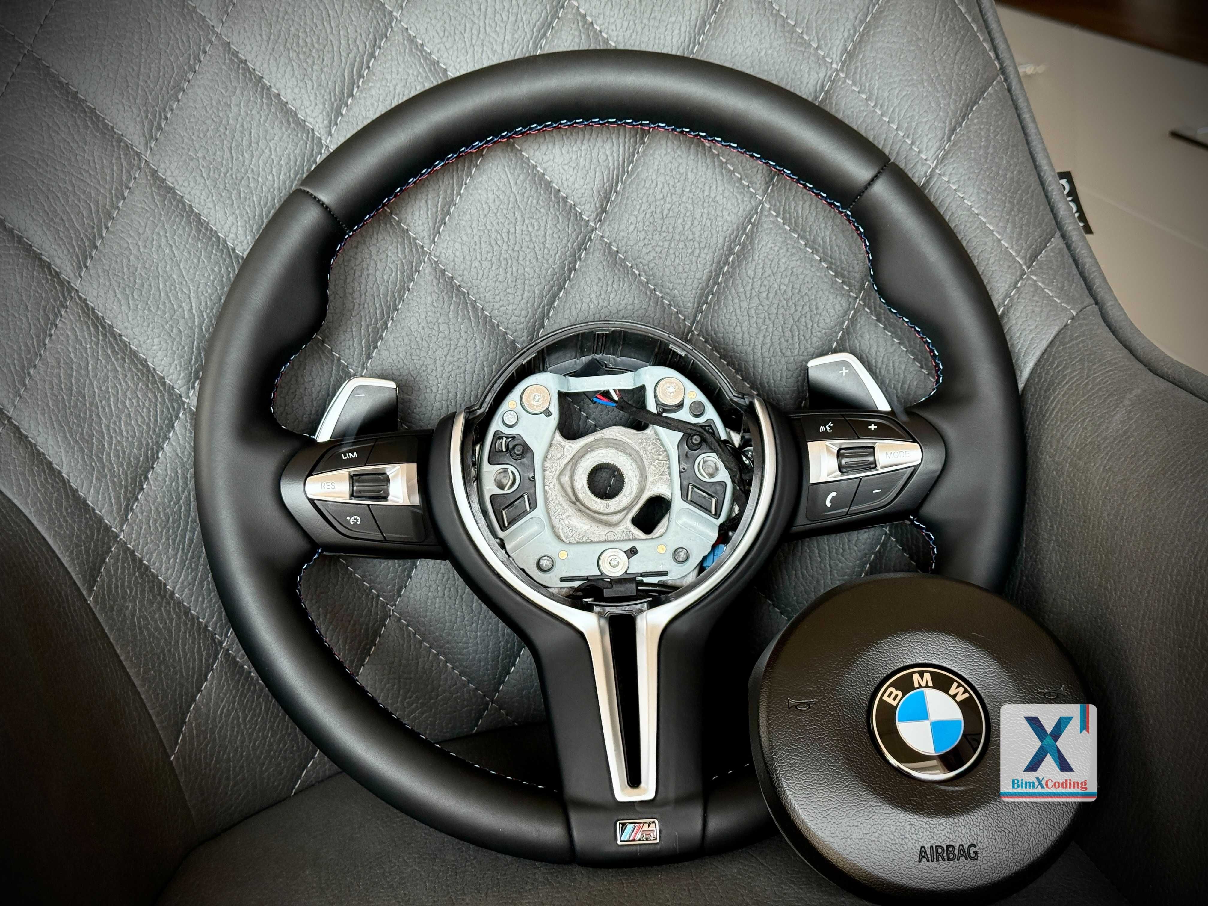 Volan piele BMW M Sport cu padele F20 F2X F30 F3X F15 F16 F25 M2 M3 M4