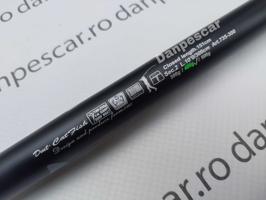 SET 4 Lansete SOMN Diamant DTM Catfish Lungime: 3m ACTIUNE 400 g