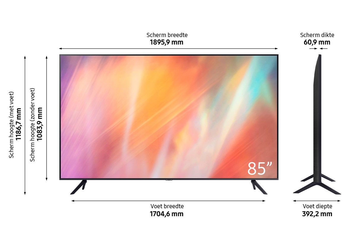 Телевизор Samsung 85” CU 7100 | 85AU7100U 4K New (2023)