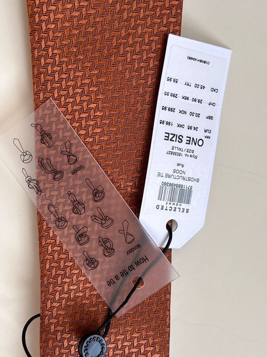 Нова мъжка слим вратовръзка Selected & подарък нови чорапи Happy socks