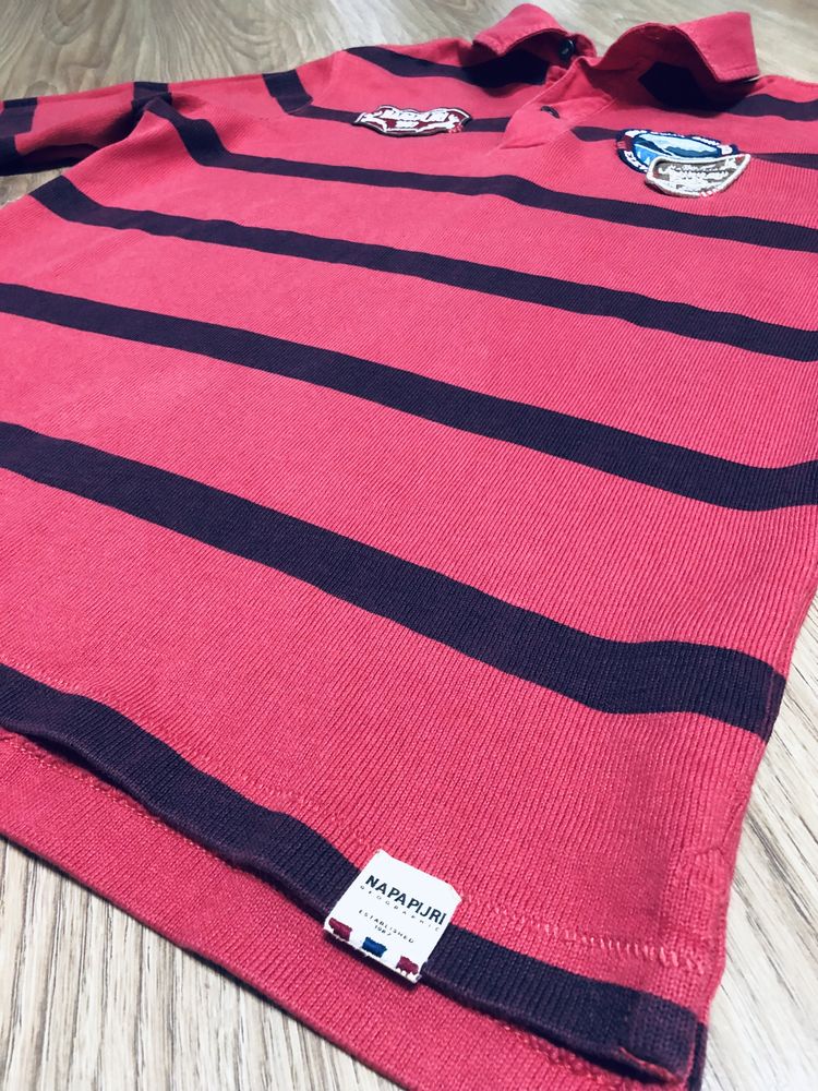 Bluza cu guler polo NAPAPIJRI rosu M barbati tricou pulover