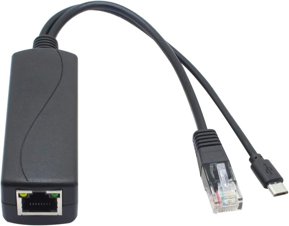 Сплитер PoE 48V към 5V 2,4A Micro USB + Data. За IP камери и др
