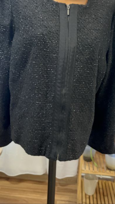 Jacheta dama Gap negru intens cu putin fir lucitor negru