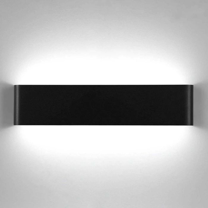 Lampa LED perete, 18W, 30 cm, IP44, interior, negru