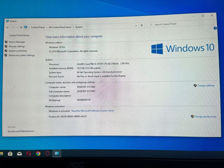 PC Gaming i5‑4570T + RX 570 , 16GB RAM, 1TB SSD