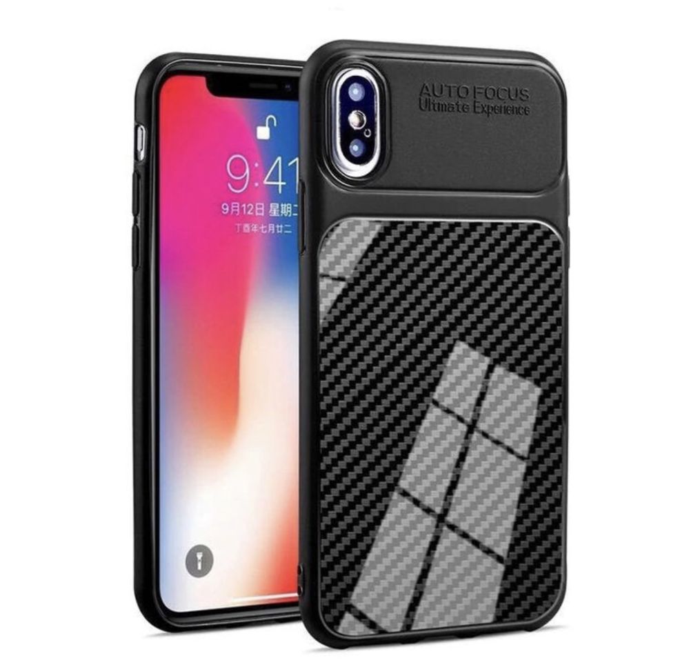 Iphone X XR XS MAX - Husa Slim Din Silicon Carbon Neagra