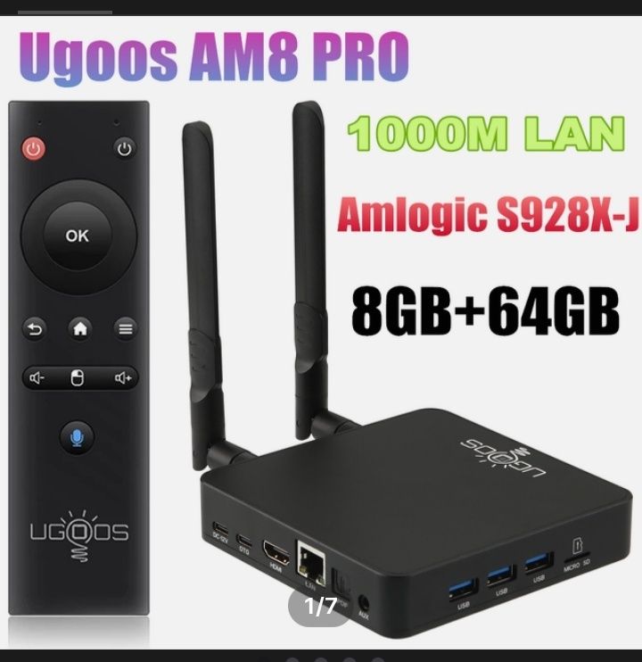 Ugoos Am8 Pro 8/64 Android смарт ТВ Бокс приставку.