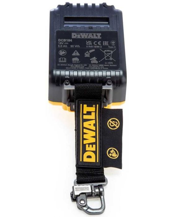Батерия DeWALT Lanyard Ready DCB184LR-XJ, 18 V, 5.0 Ah