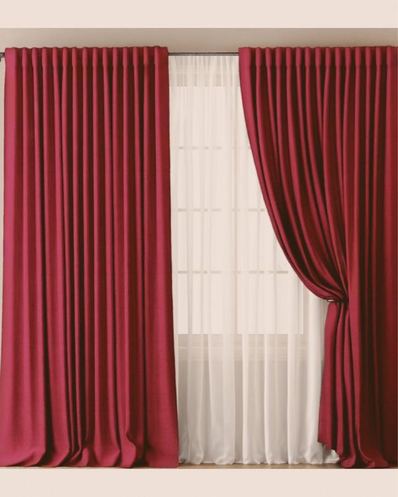 Комплект из двух штор бардовые