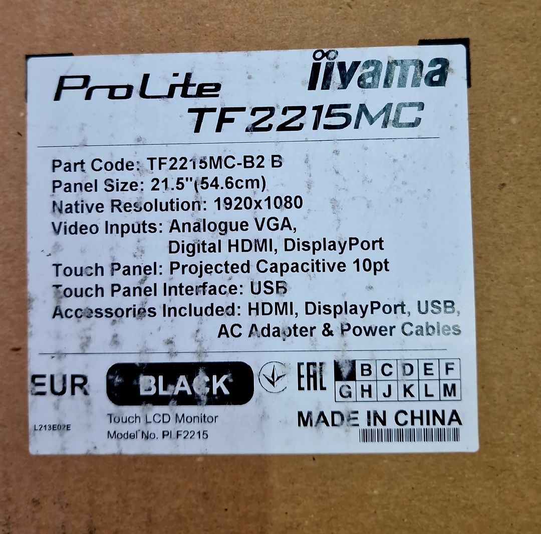 Monitor Touch screen IIYAMA Pro Lite TF 2215mc