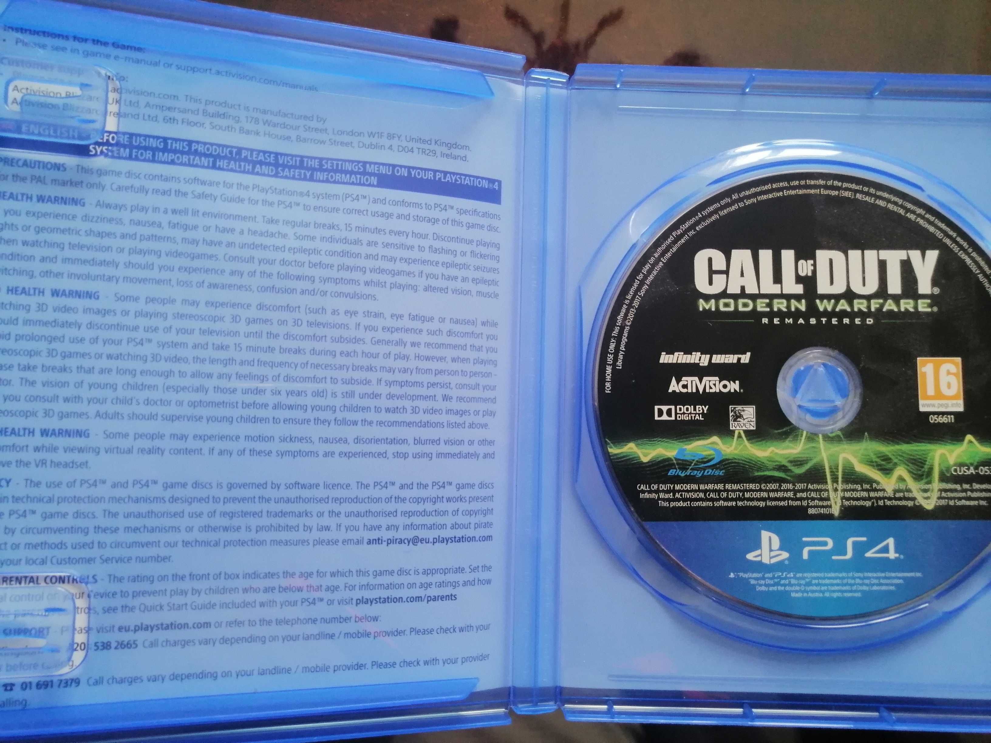 Игра Call of Duty modern warfare remastered за PS4
