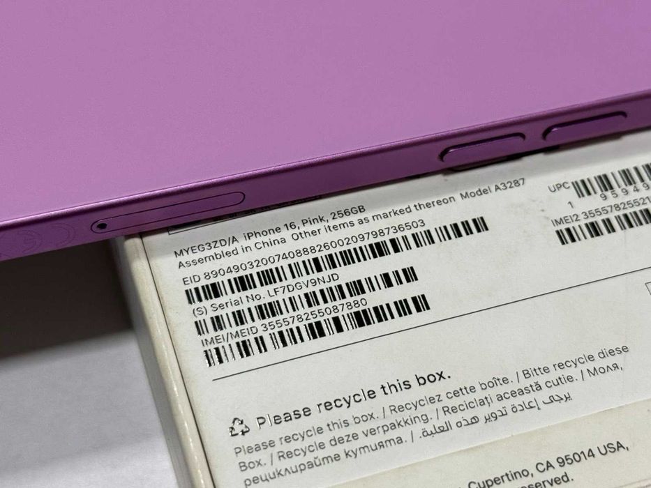 Apple iPhone 16, 256GB, 5G, Pink, 100%Battery Health