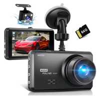 Miden S7 2.5K Dual Dashcam, 64G SD Card, 1600P 1080P FHD Cameră auto,