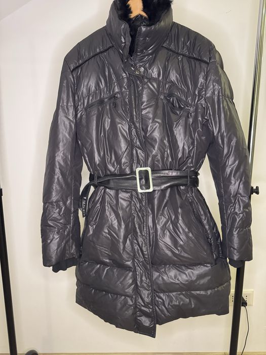 Geaca cu puf si blanita de iepure