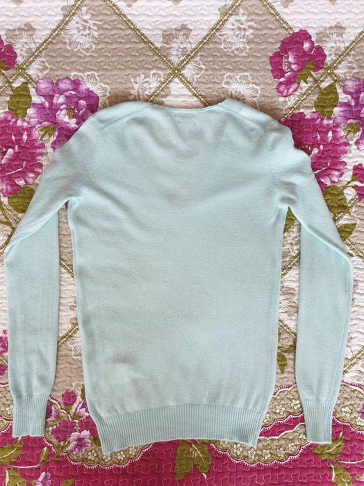 Pulover mix lana angora casmir albastru Benetton