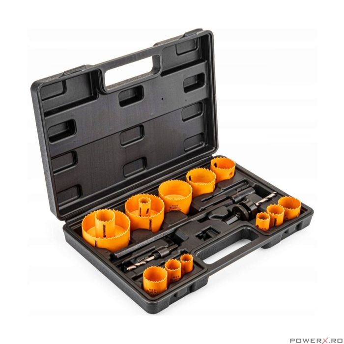 Set 17 carote, burghie pentru metal, lemn, Powermat