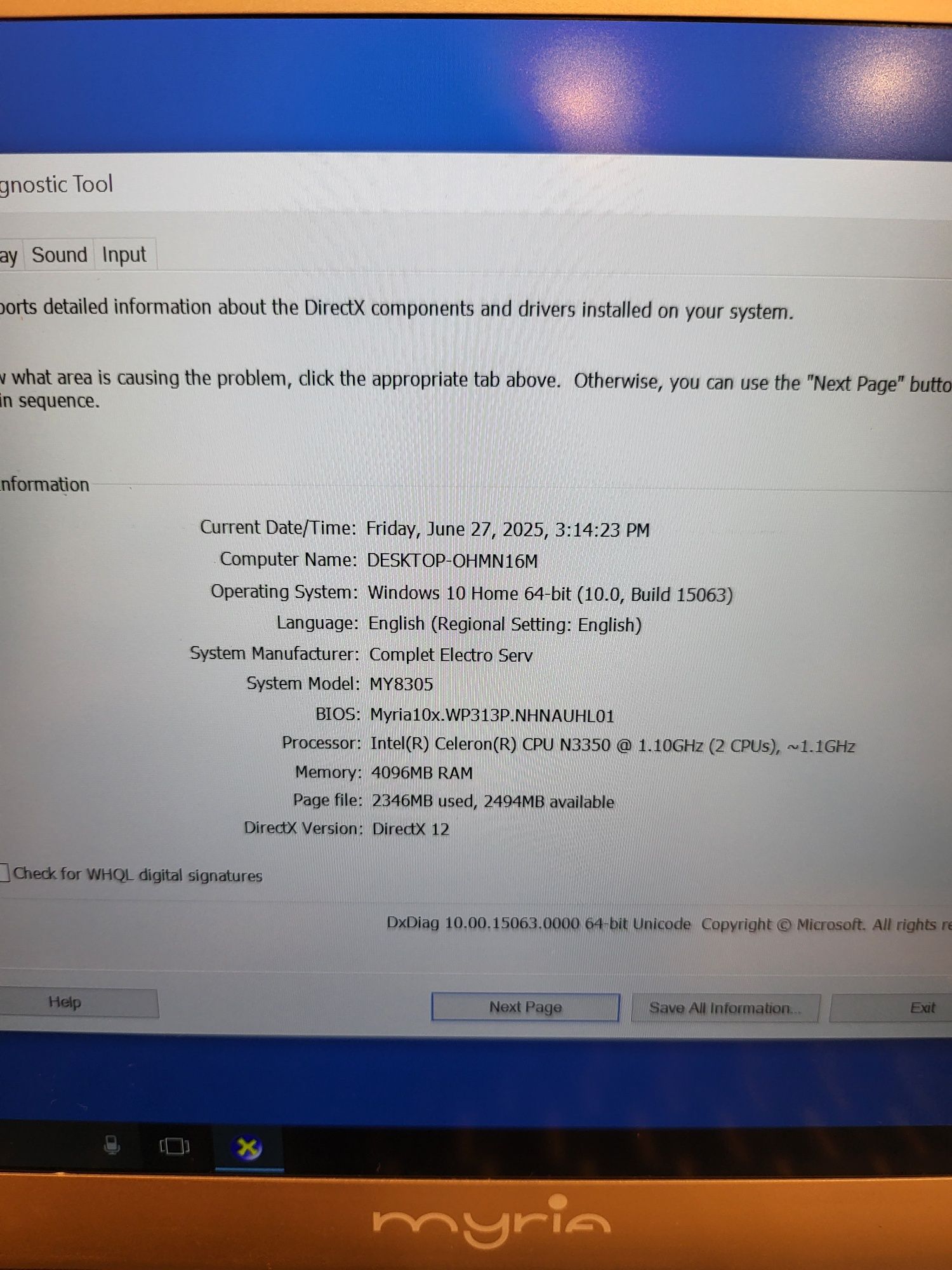 Laptop Myria MY8305 BVX AMANET Timișoara