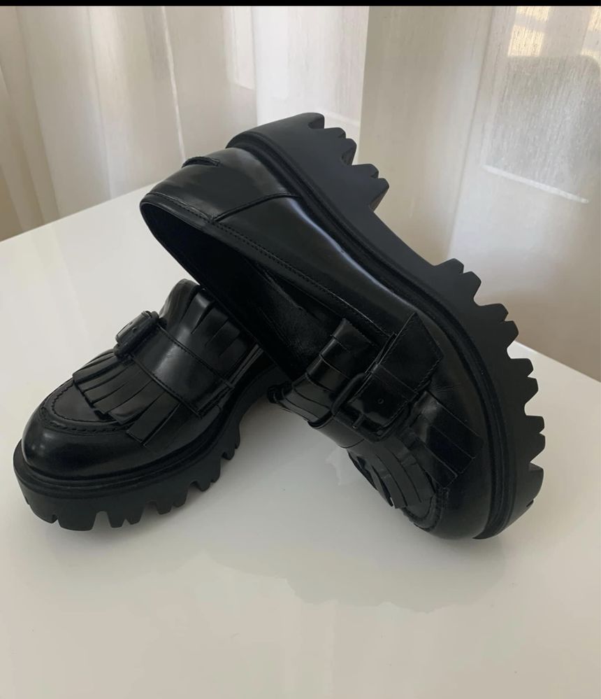 Pantofi loafer piele naturala marime 36 tip Musette Zara