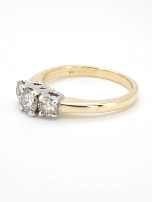 Inel 14k cu diamante 0.95ct Past Present Future