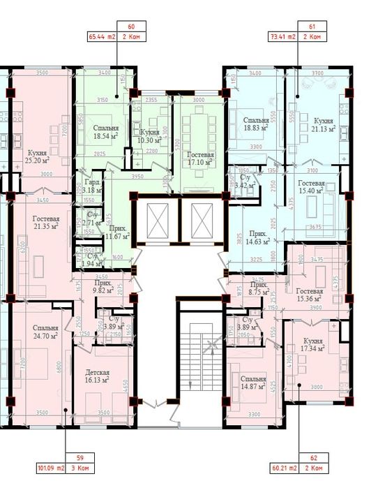 ЖК Mavera Town , 2-х комнатные квартиры , 60м2, 65м2, 73м2.
