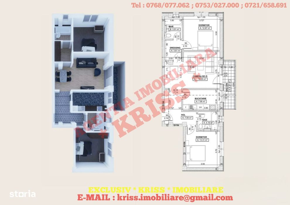 Kriss Imobiliare Apartament 3 Camere TRIVALE Bloc Nou 2026 Comision 0%