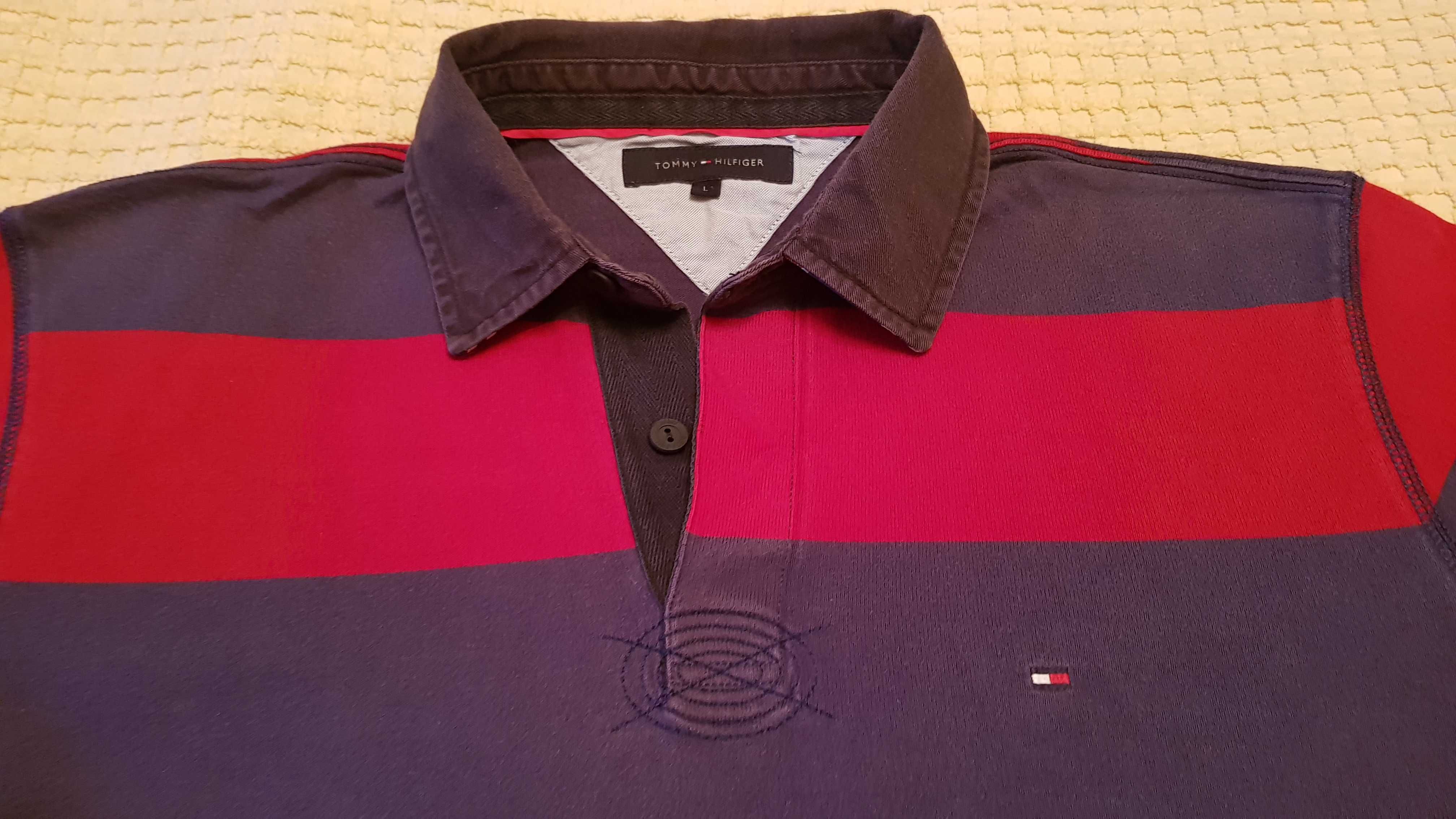 Tricou barbati TOMMY HILFIGER marimea L bicolor 100% bumbac