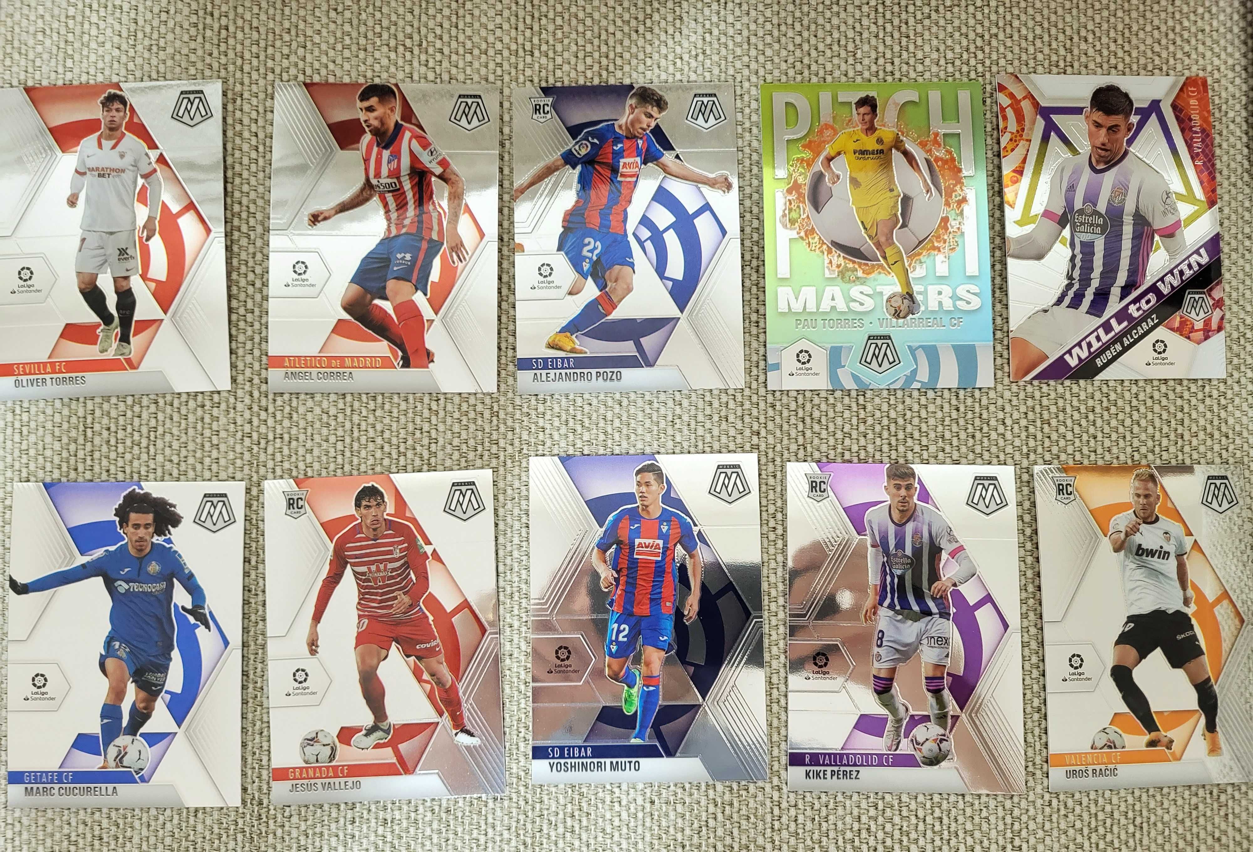 LOT 11: 33 card Panini Fifa Wc 2022 Mosaic la Liga 2020 21 Topps UEFA