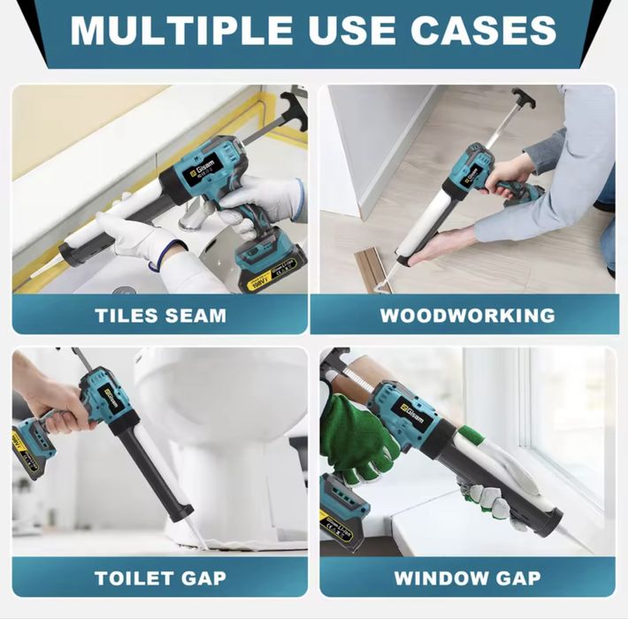 Акумулаторен пистолет за лепило/силикон Gisam с 2 батерии и зарядно!!