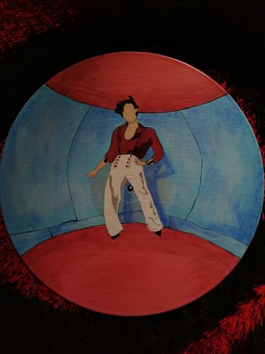 Disc vinil pictat manual dupa albumul "Fine Line" - Harry Styles