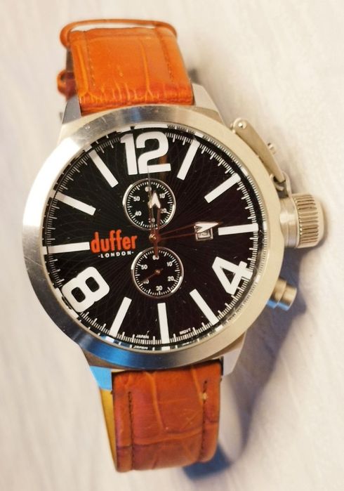 Ceas cronograf bărbătesc Duffer of London, cu dată și curea din piele