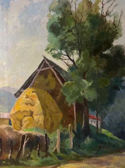 Școală maghiară semn Kátai Mihály, datat 1949, ul/pz, 70cu50+ramma