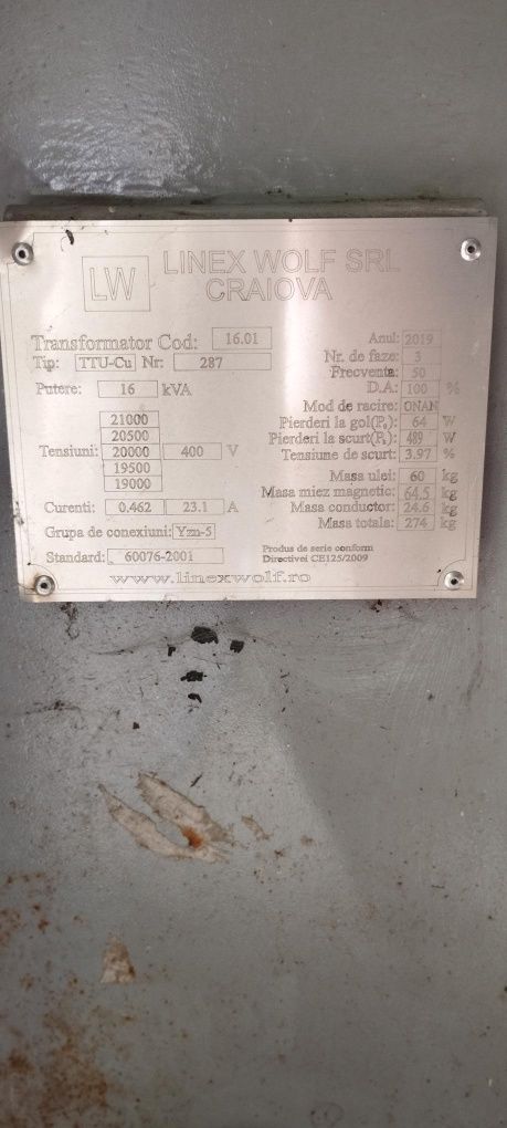 Vând transformator electric înaltă tensiune