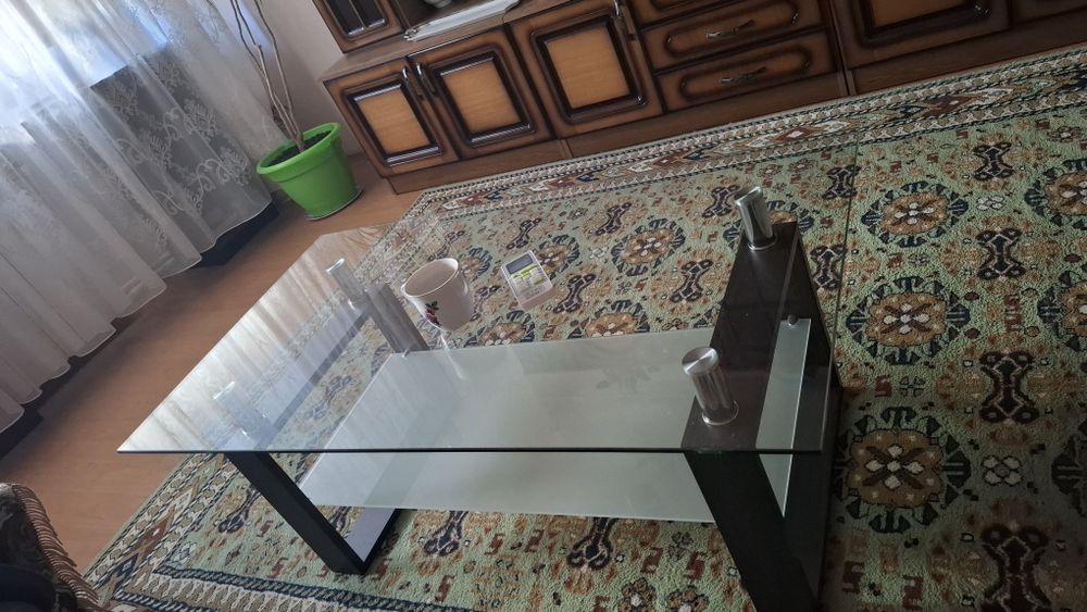 Masa cafea sticla/cafeniu