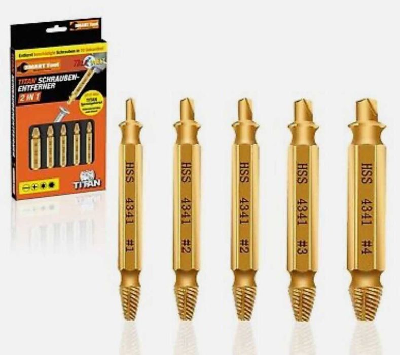 Set de 5 Extractoare de Suruburi Smart Tool din Titan