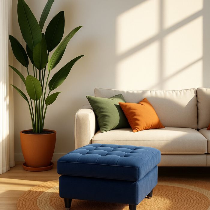 Оттоманка, большой пуф, велюровая обивка