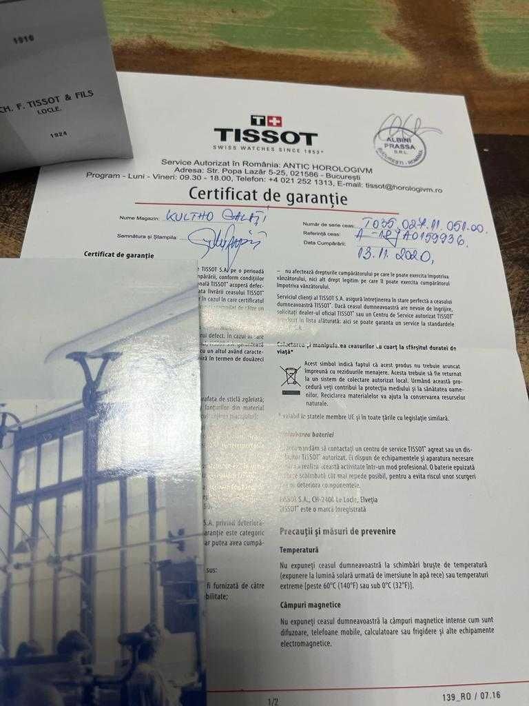 Ceas automatic Tissot T-Classic Couturier Cronograf T035.627.11.051.00