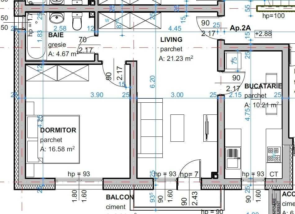 Apartament nou în construcție 2 camere, bucătărie,baie, zona Alba Mall