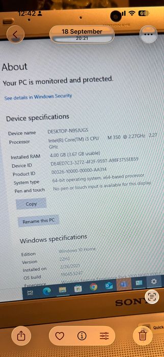 Laptop Sony Vaio