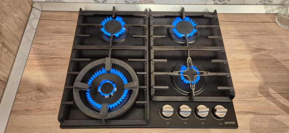 Plita incorporabila Gorenje GW641MB, Gaz, Negru