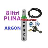 Butelie tub Argon pur PLINA, 8 litri 200 bari + reductor + furtun gaz