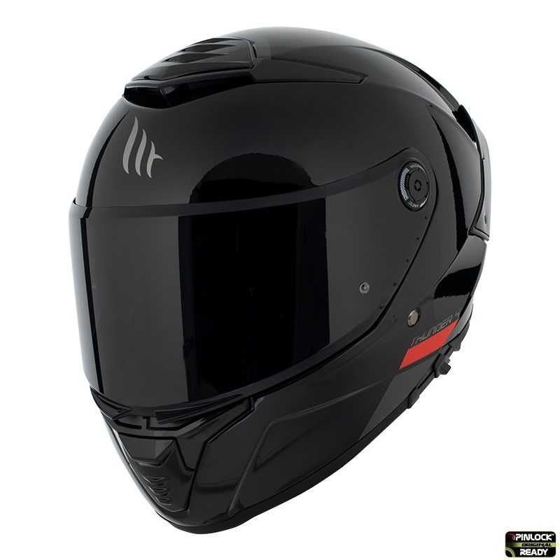 Casca moto integrala Thunder 4 negru lucios (ochelari soare integrati)