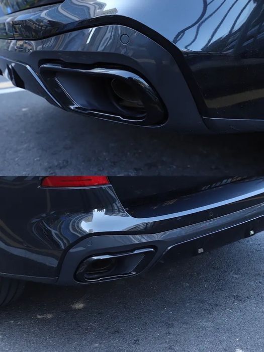 Set tips toba esapament ornament negru lucios Bmw X5 X6 X7 G05 G06 G07